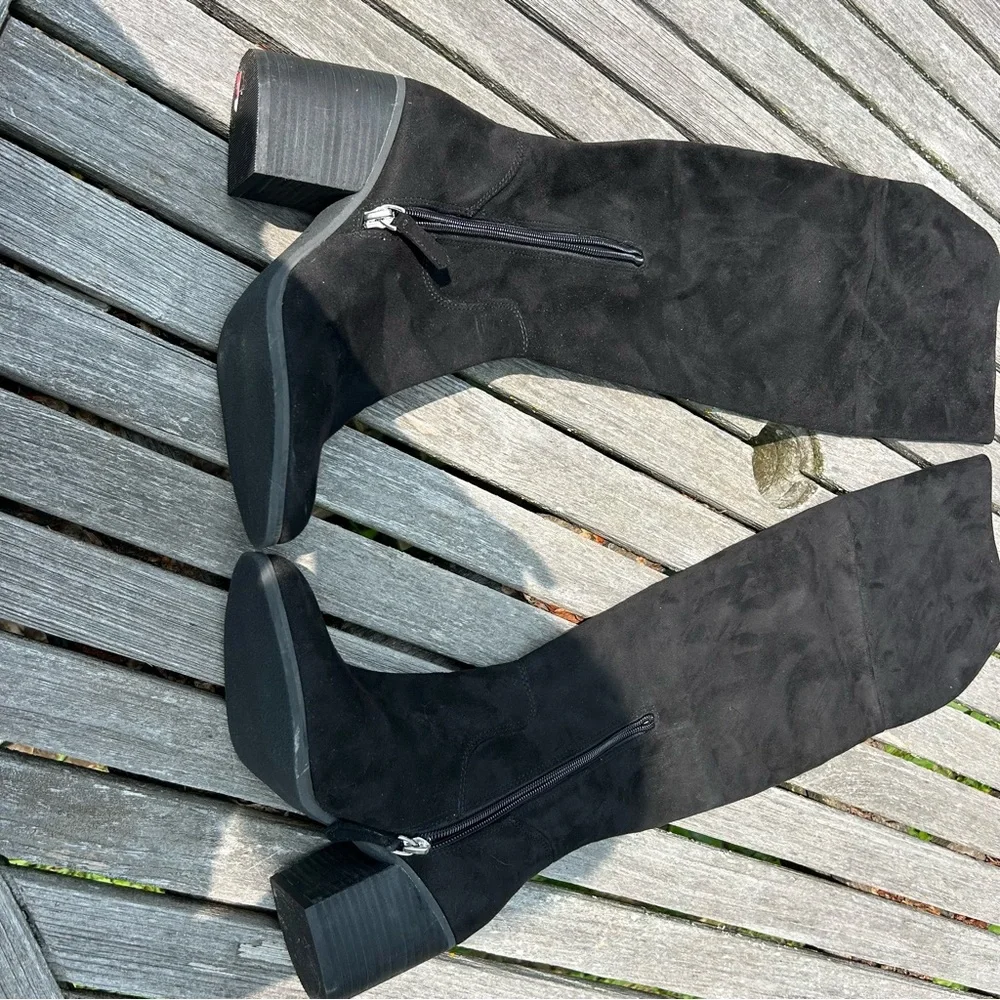 BP Luke Over The Knee Tall Boots Black Faux Suede Women‎ Size 6.5